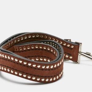 Theory Women's Wavy Rivet Rahway Suede Shoulder Strap NWT 125 Cinnamon